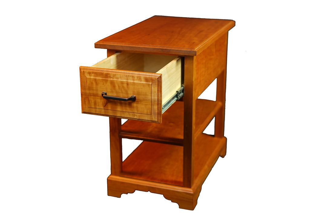 Product photo of end table with open drawer